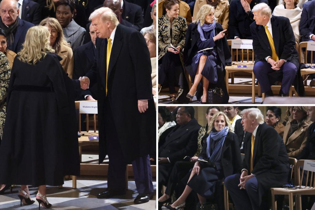 Jill Biden reveals what happened in a viral moment with Trump at the reopening of Notre Dame Cathedral